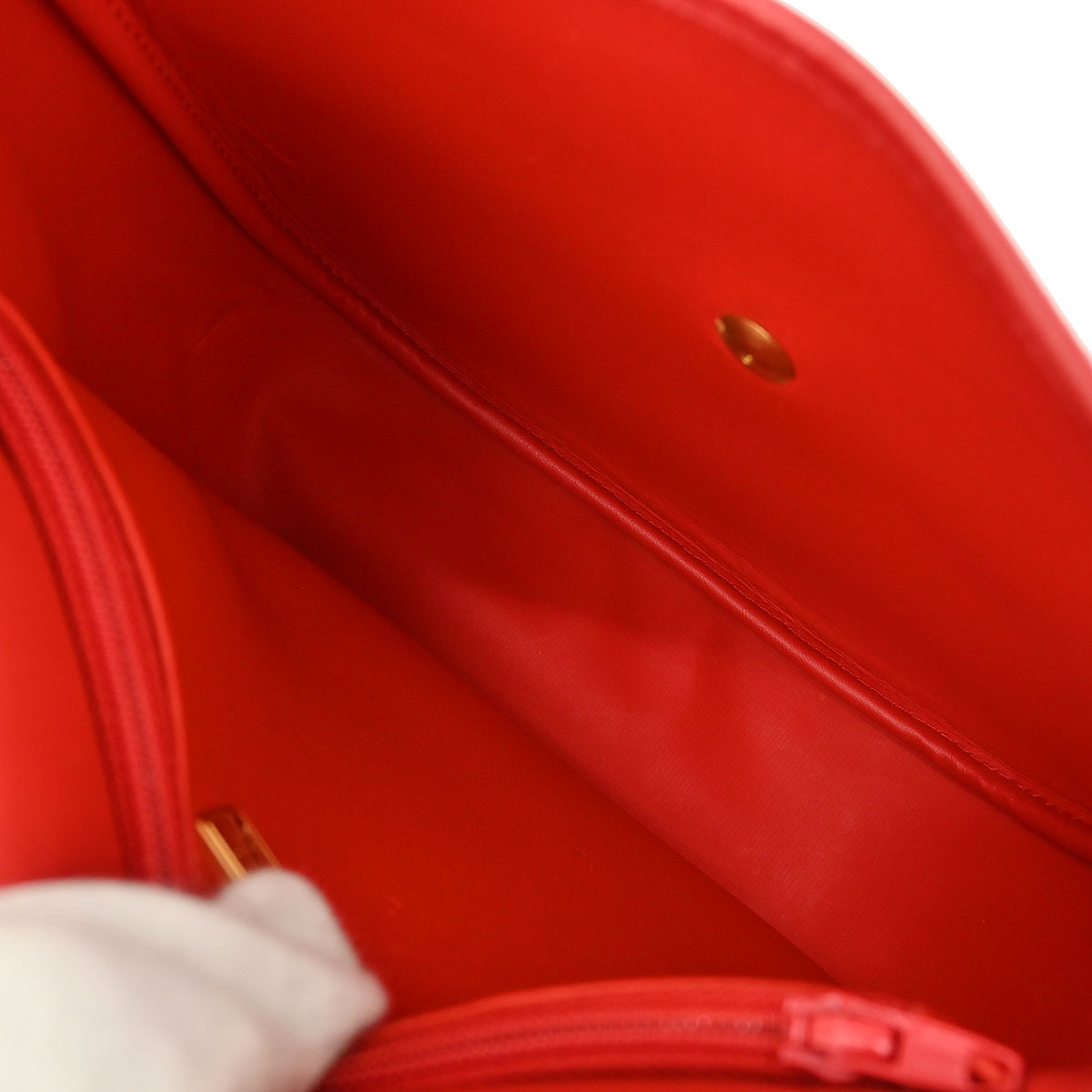 Christian Dior Red Leather Shoulder Bag