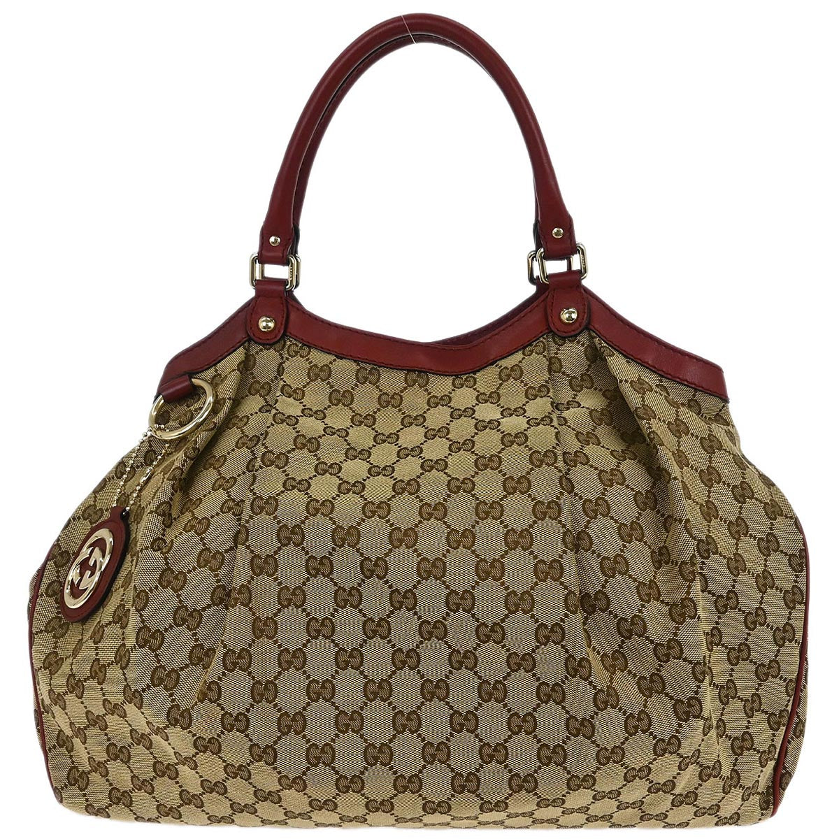 Gucci Brown Bordeaux GG Sukey Tote Bag