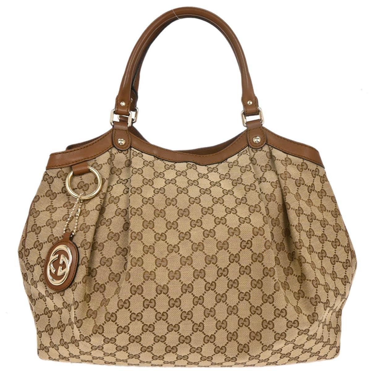 Gucci Beige Canvas GG Tote Handbag