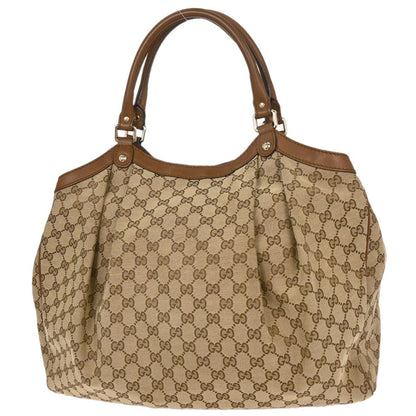 Gucci Beige Canvas GG Tote Handbag