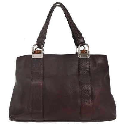 Gucci Brown Leather Tote Handbag