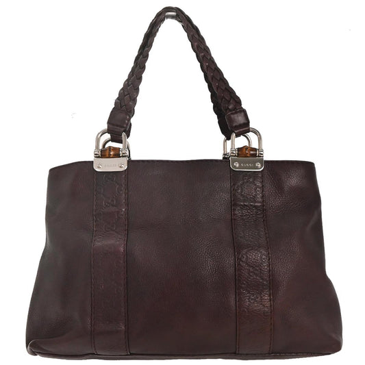 Gucci Brown Leather Tote Handbag