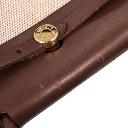 Hermes Beige Brown Toile H Officier Herbag PM 2 in 1 Handbag