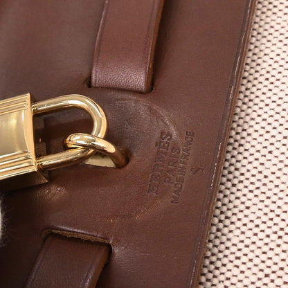 Hermes Beige Brown Toile H Officier Herbag PM 2 in 1 Handbag