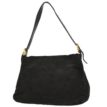 Fendi Black Suede Mamma Baguette Handbag