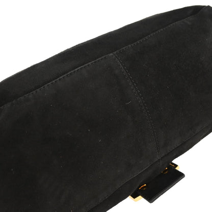 Fendi Black Suede Mamma Baguette Handbag