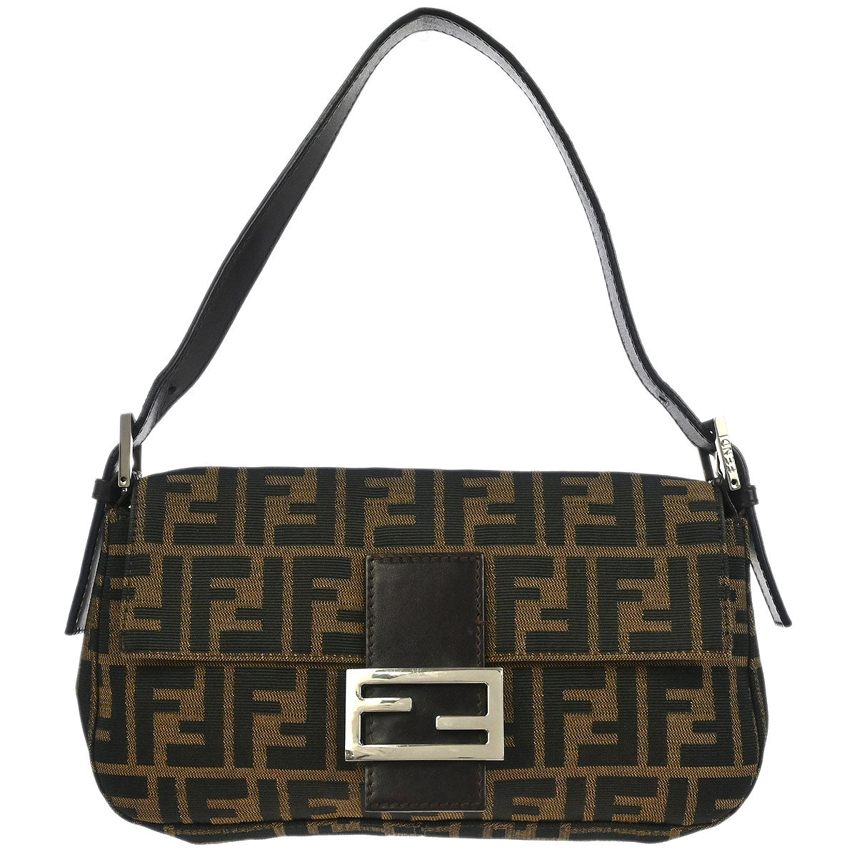 Fendi Brown Canvas Zucca Baguette Handbag