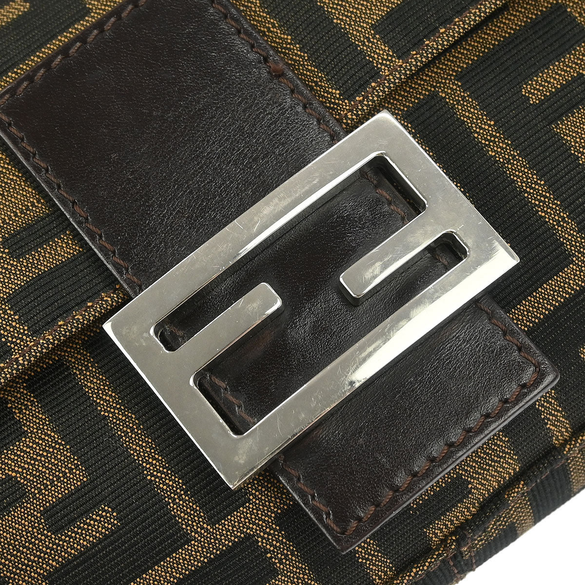 Fendi Brown Canvas Zucca Baguette Handbag
