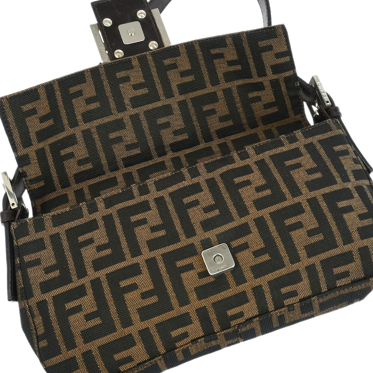 Fendi Brown Canvas Zucca Baguette Handbag