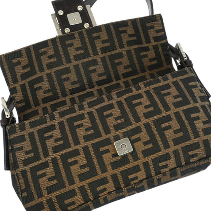 Fendi Brown Canvas Zucca Baguette Handbag