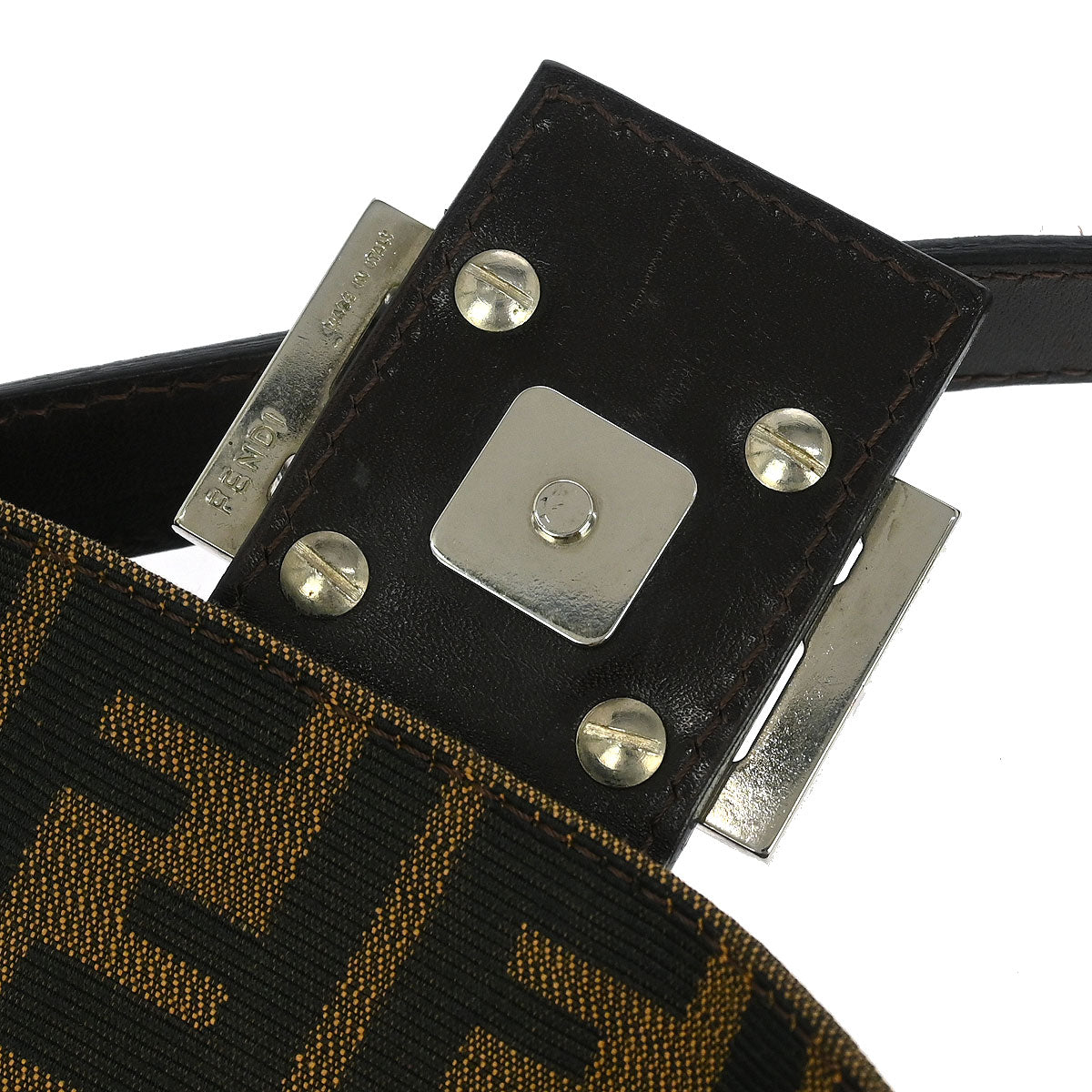 Fendi Brown Canvas Zucca Baguette Handbag