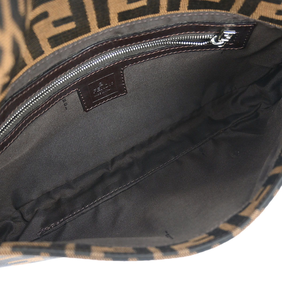 Fendi Brown Canvas Zucca Baguette Handbag