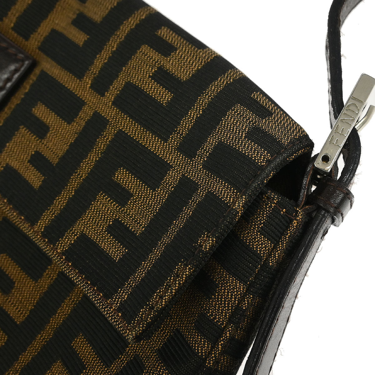 Fendi Brown Canvas Zucca Baguette Handbag