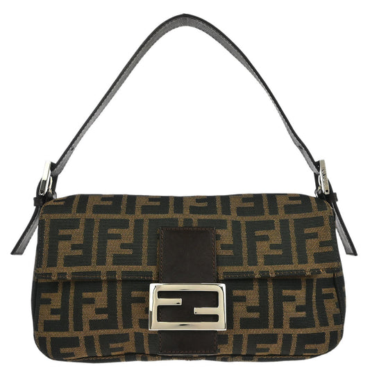 Fendi Brown Canvas Zucca Baguette Handbag
