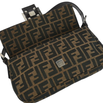 Fendi Brown Canvas Zucca Baguette Handbag