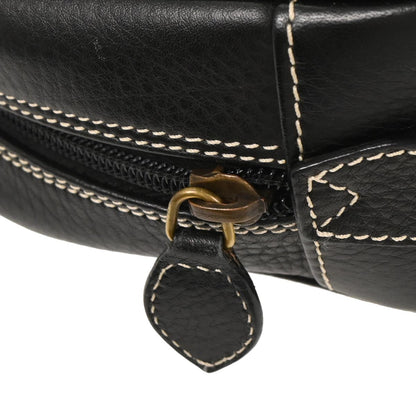 Christian Dior Black Leather Double Saddle Handbag