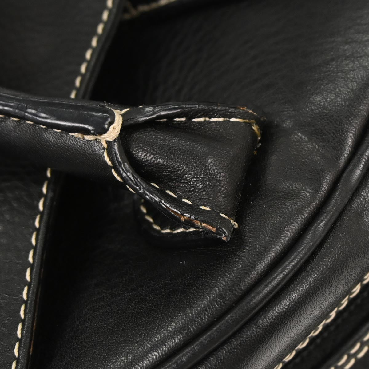 Christian Dior Black Leather Double Saddle Handbag