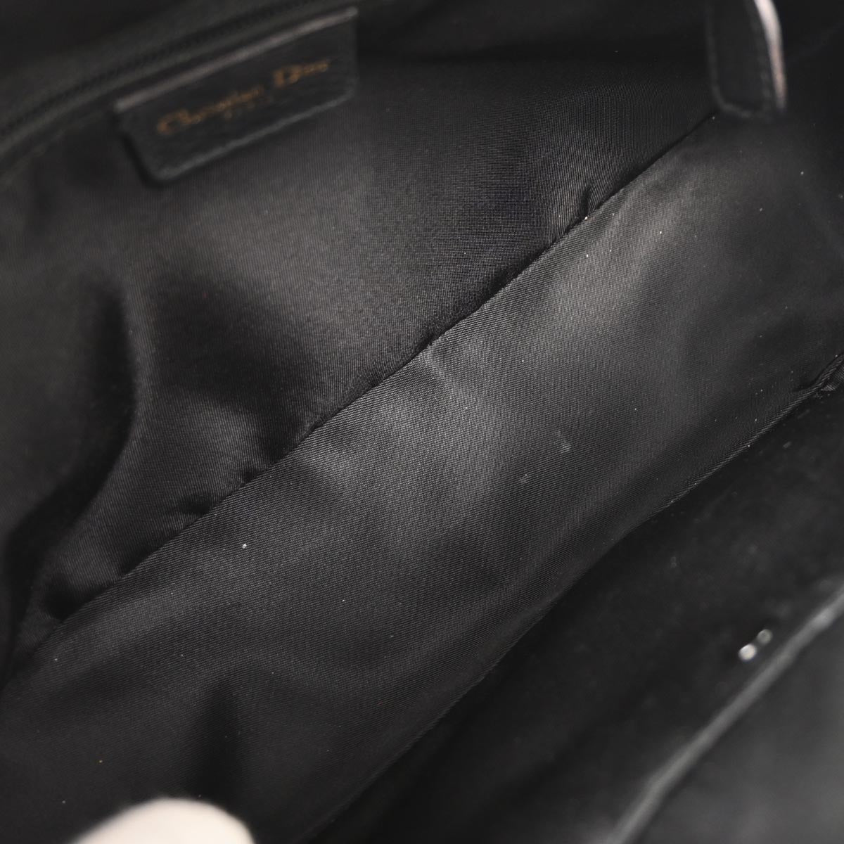 Christian Dior Black Leather Double Saddle Handbag