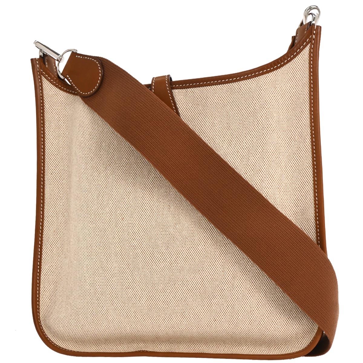 Hermes Natural Fauve Toile H Barenia Evelyne 29 Shoulder Bag