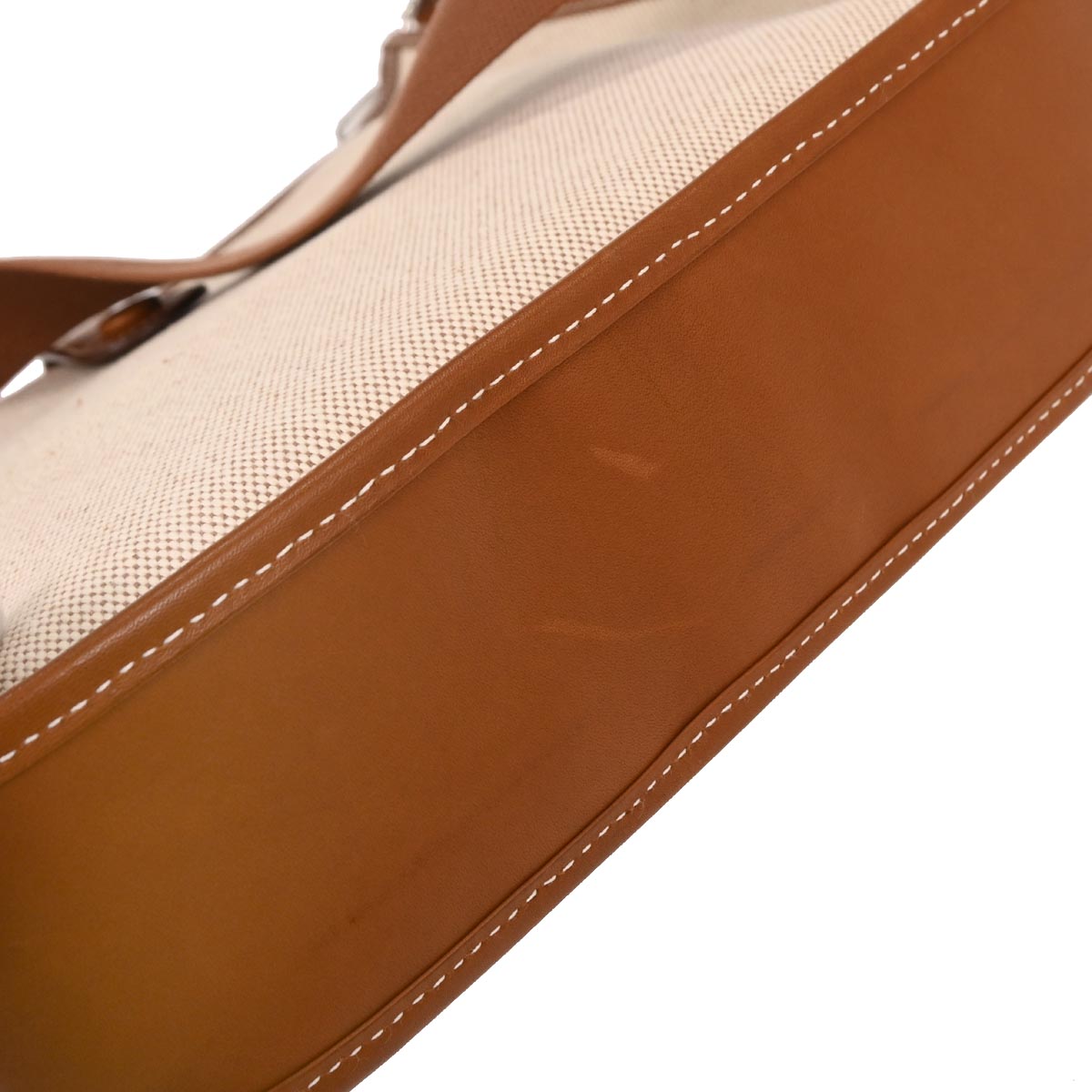 Hermes Natural Fauve Toile H Barenia Evelyne 29 Shoulder Bag