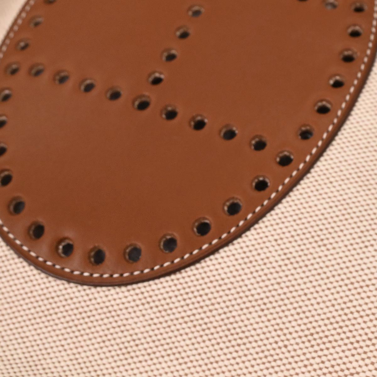 Hermes Natural Fauve Toile H Barenia Evelyne 29 Shoulder Bag