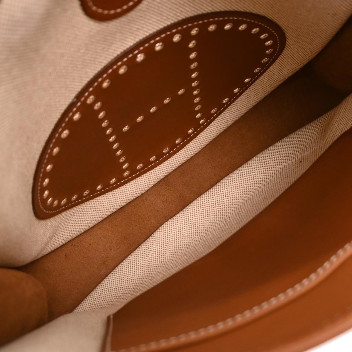 Hermes Natural Fauve Toile H Barenia Evelyne 29 Shoulder Bag