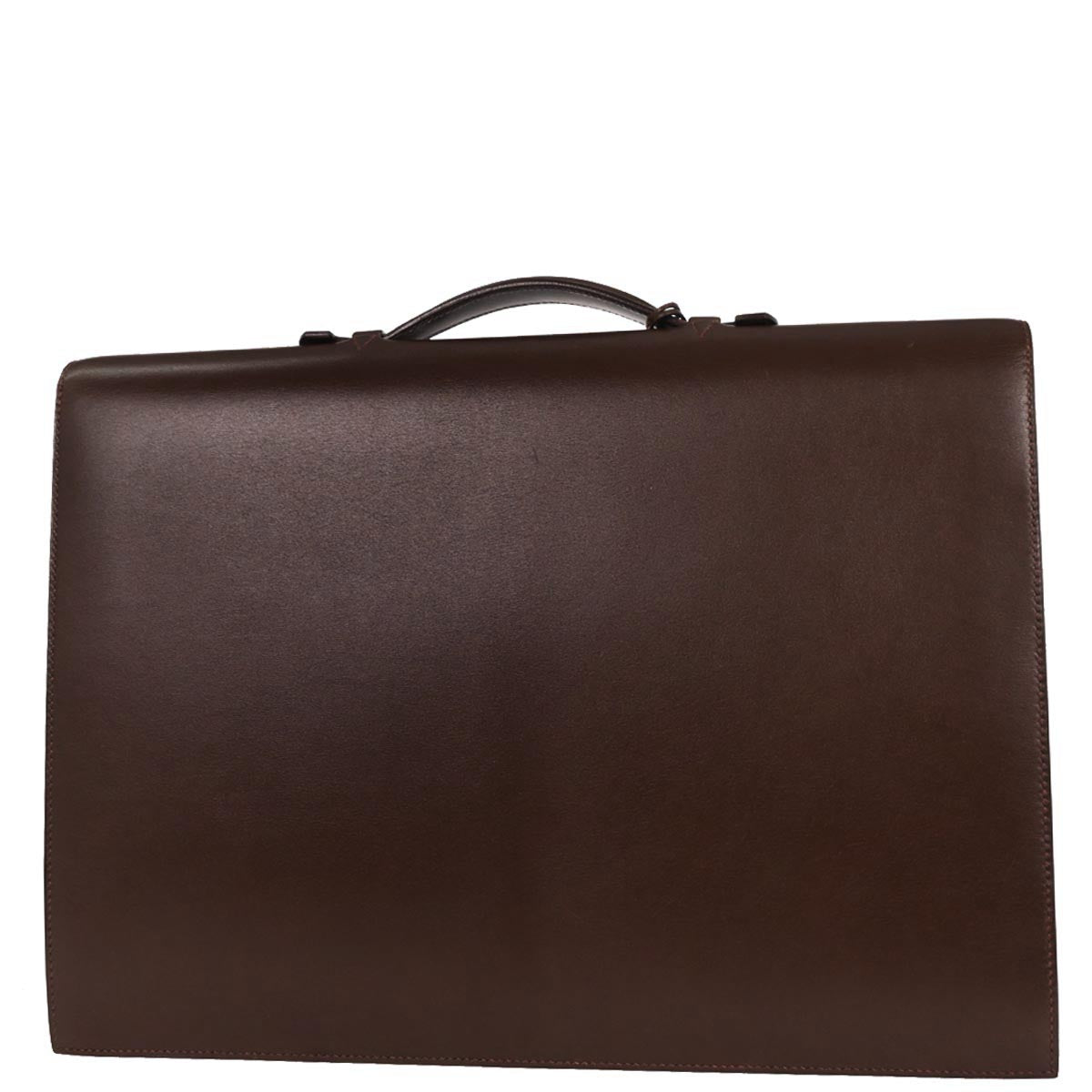 Hermes Havane Box Calf Sac a Depeches 38 Handbag