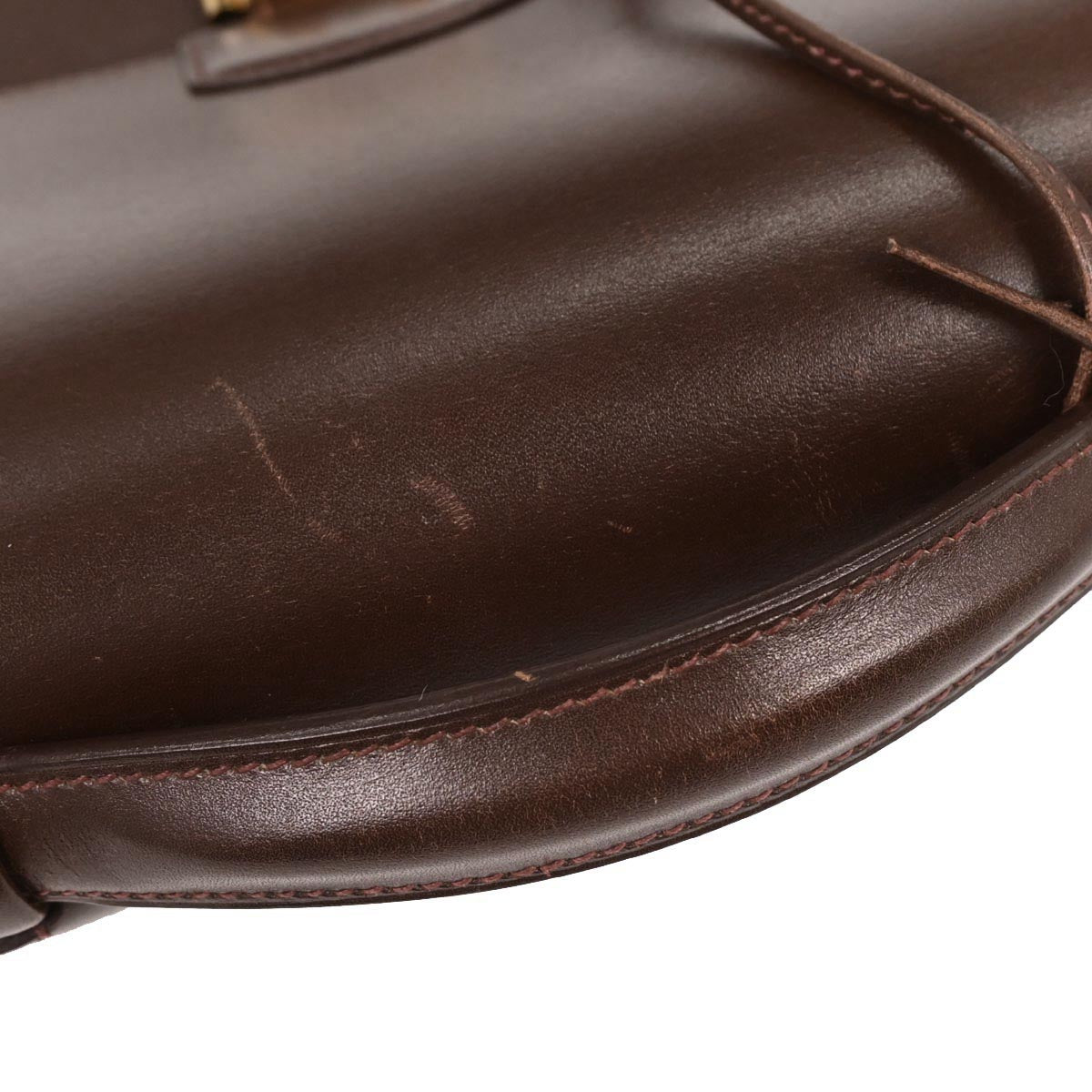 Hermes Havane Box Calf Sac a Depeches 38 Handbag