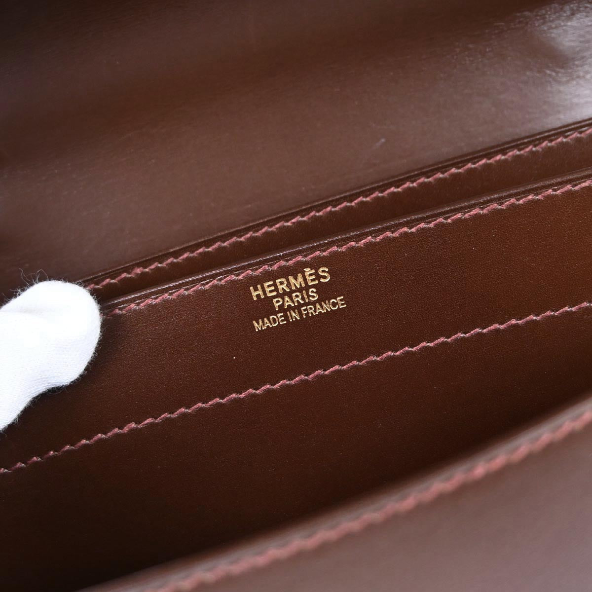 Hermes Havane Box Calf Sac a Depeches 38 Handbag