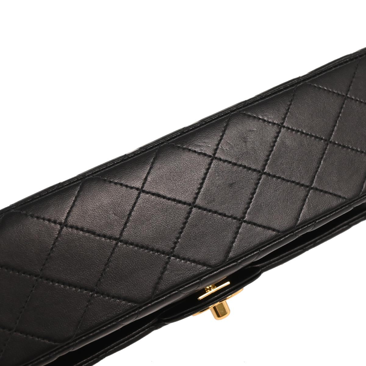 Chanel 1997-1999 Black Lambskin Medium Classic Double Flap Shoulder Bag