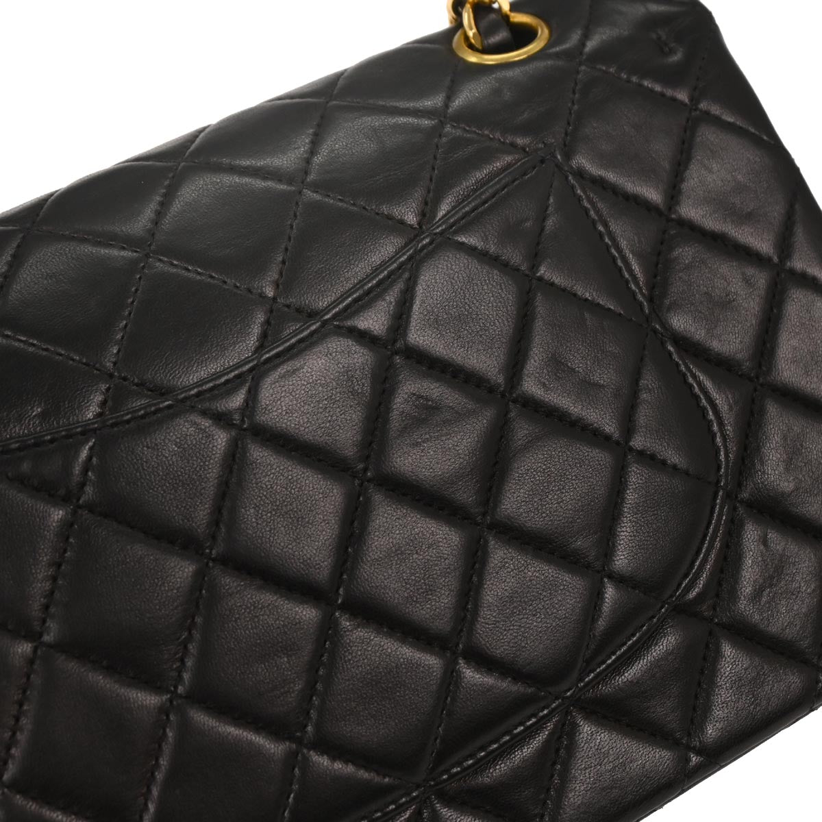Chanel 1997-1999 Black Lambskin Medium Classic Double Flap Shoulder Bag