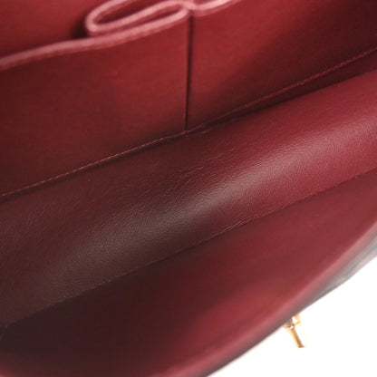 Chanel 1997-1999 Black Lambskin Medium Classic Double Flap Shoulder Bag