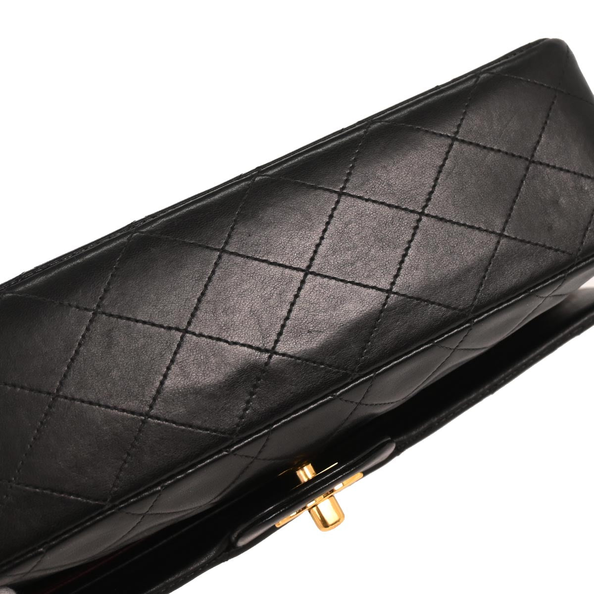 Chanel 1996-1997 Black Lambskin Medium Classic Double Flap Shoulder Bag