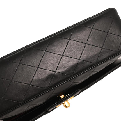 Chanel 1996-1997 Black Lambskin Medium Classic Double Flap Shoulder Bag