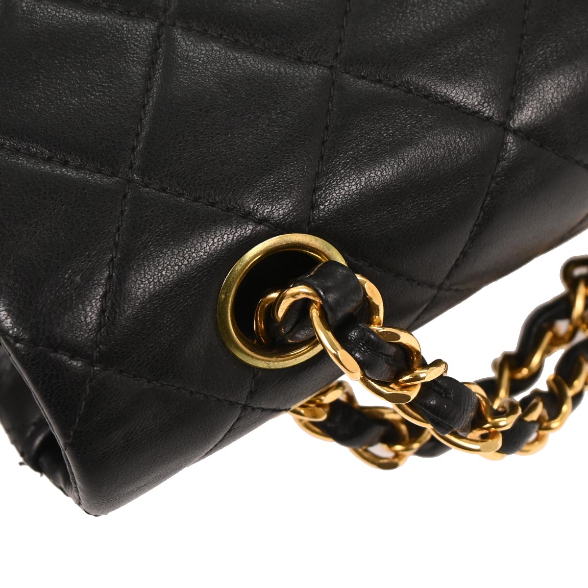 Chanel 1996-1997 Black Lambskin Medium Classic Double Flap Shoulder Bag