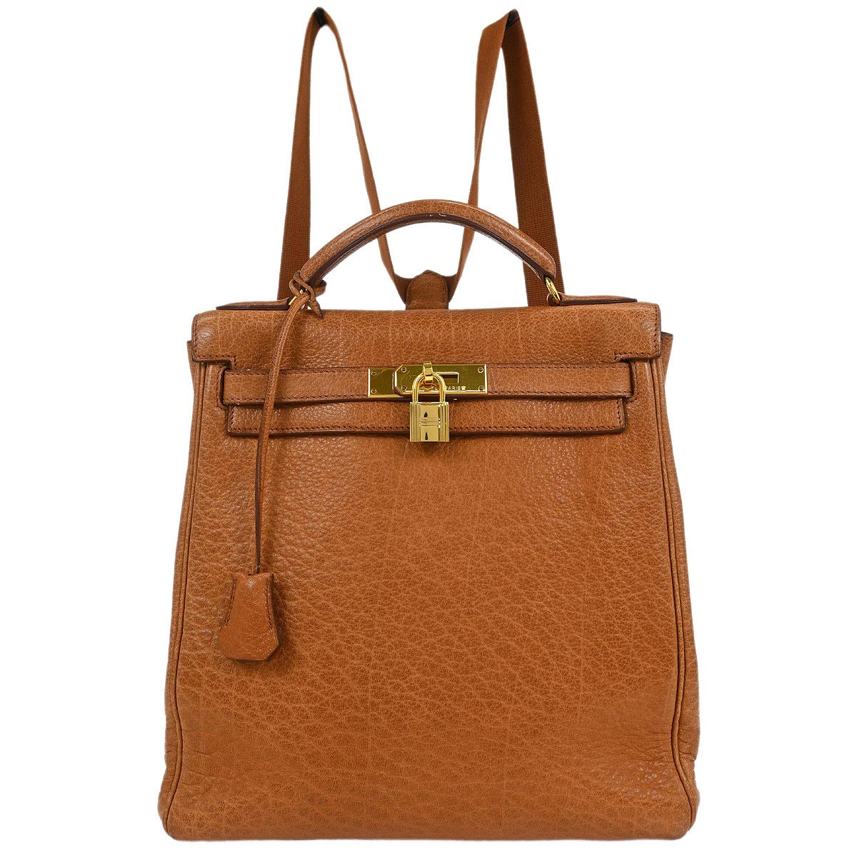 Hermes Gold Buffle Skipper Kelly A Dos GM Backpack