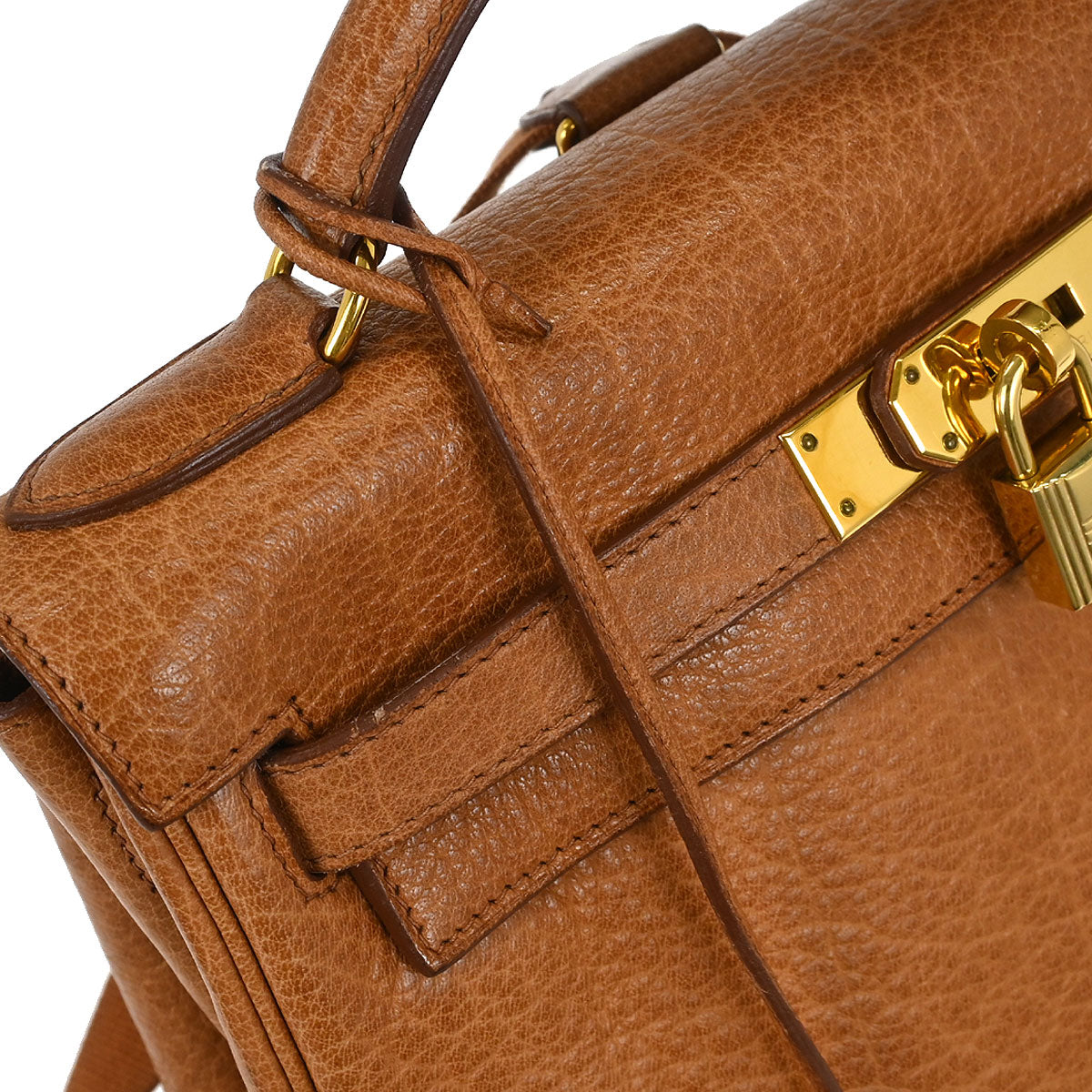 Hermes Gold Buffle Skipper Kelly A Dos GM Backpack