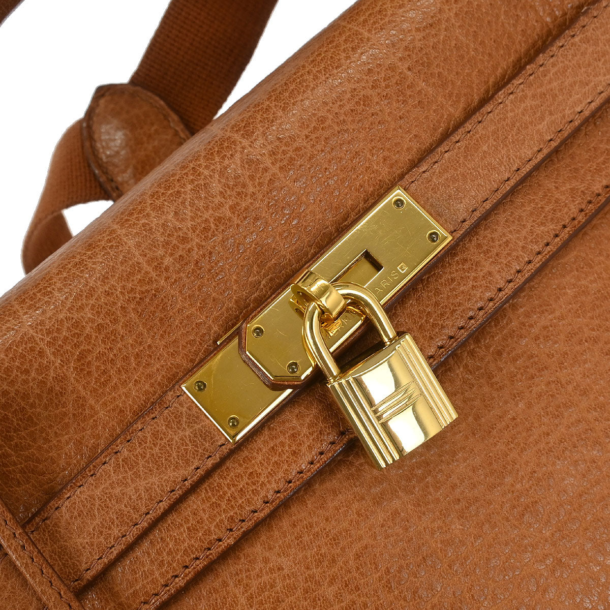 Hermes Gold Buffle Skipper Kelly A Dos GM Backpack