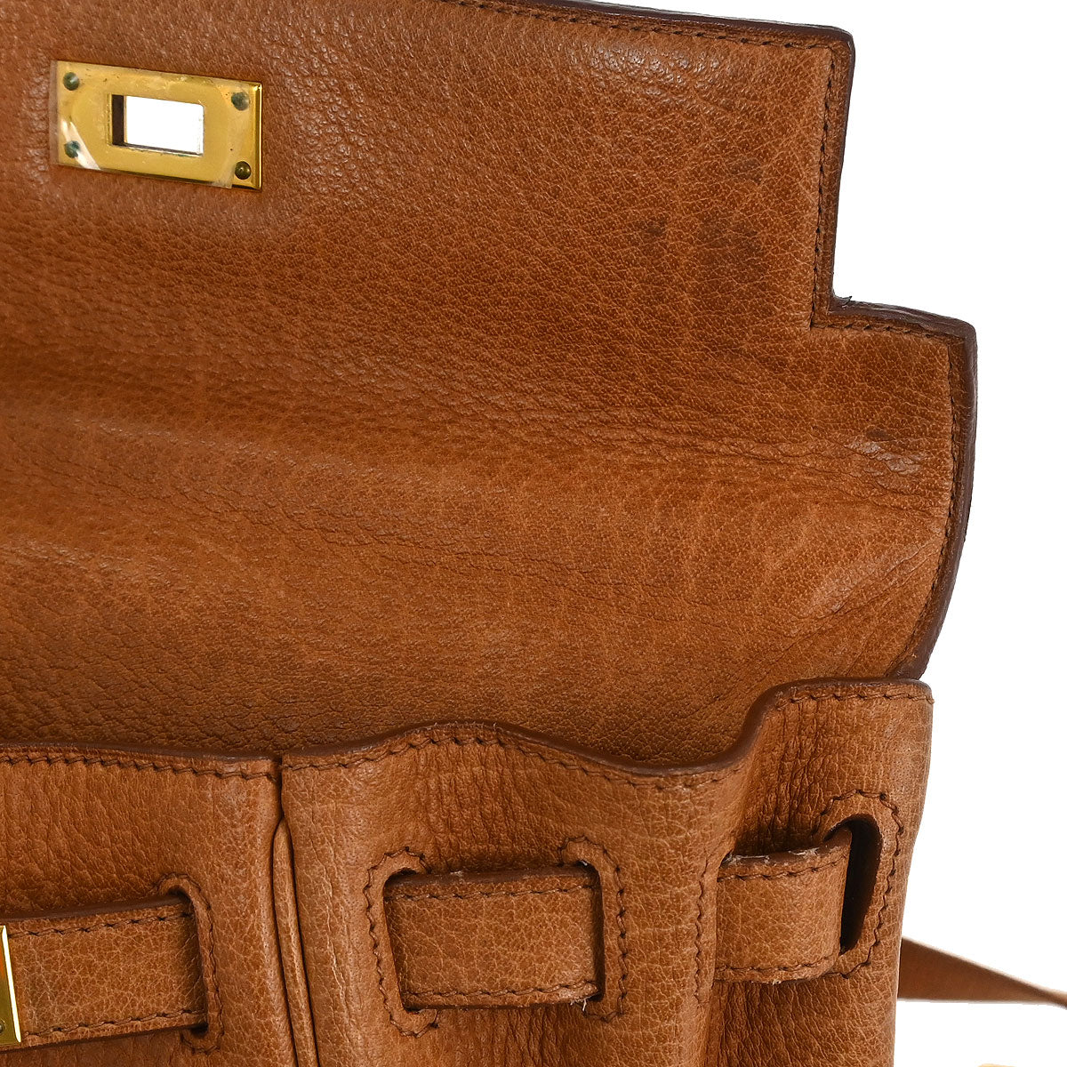 Hermes Gold Buffle Skipper Kelly A Dos GM Backpack