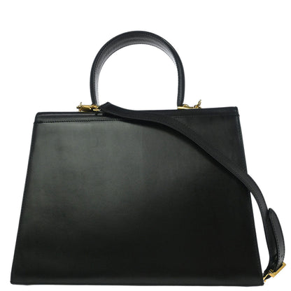 Salvatore Ferragamo Black Leather Gancini 2way Shoulder Handbag