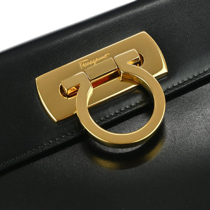 Salvatore Ferragamo Black Leather Gancini 2way Shoulder Handbag