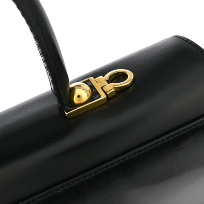 Salvatore Ferragamo Black Leather Gancini 2way Shoulder Handbag