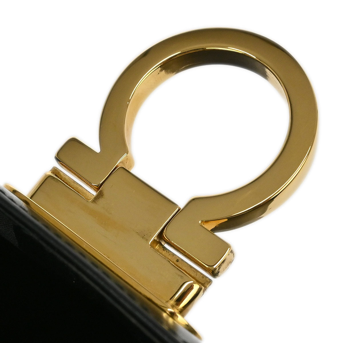 Salvatore Ferragamo Black Leather Gancini 2way Shoulder Handbag