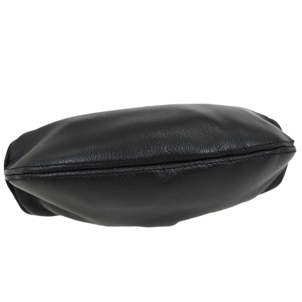 Salvatore Ferragamo Black Leather Kiss Lock Purse Handbag