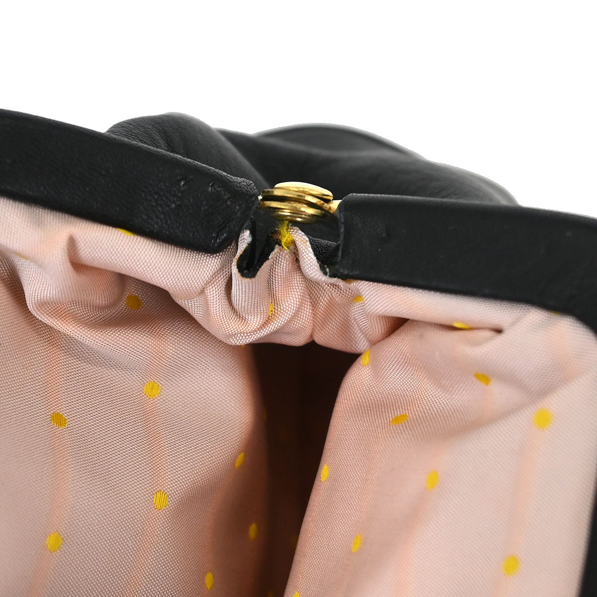 Salvatore Ferragamo Black Leather Kiss Lock Purse Handbag