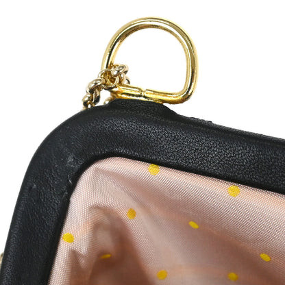 Salvatore Ferragamo Black Leather Kiss Lock Purse Handbag