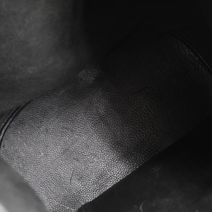 Gucci Black Leather Bamboo Drawstring 2way One Shoulder Bag