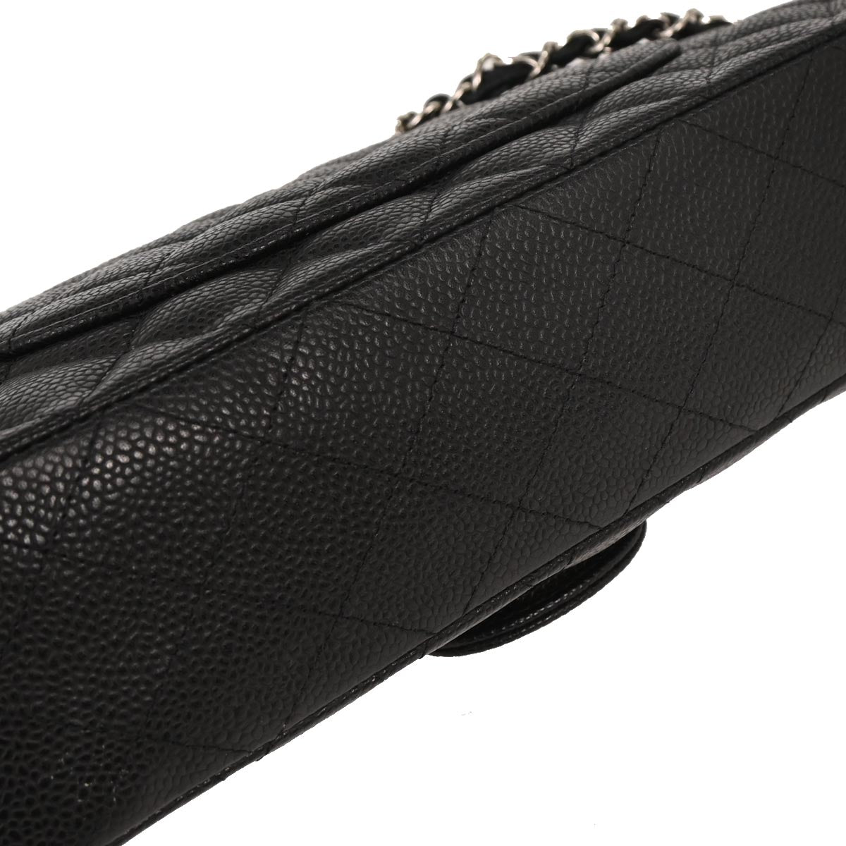 Chanel 2009-2010 Black Caviar Medium Classic Double Flap Shoulder Bag