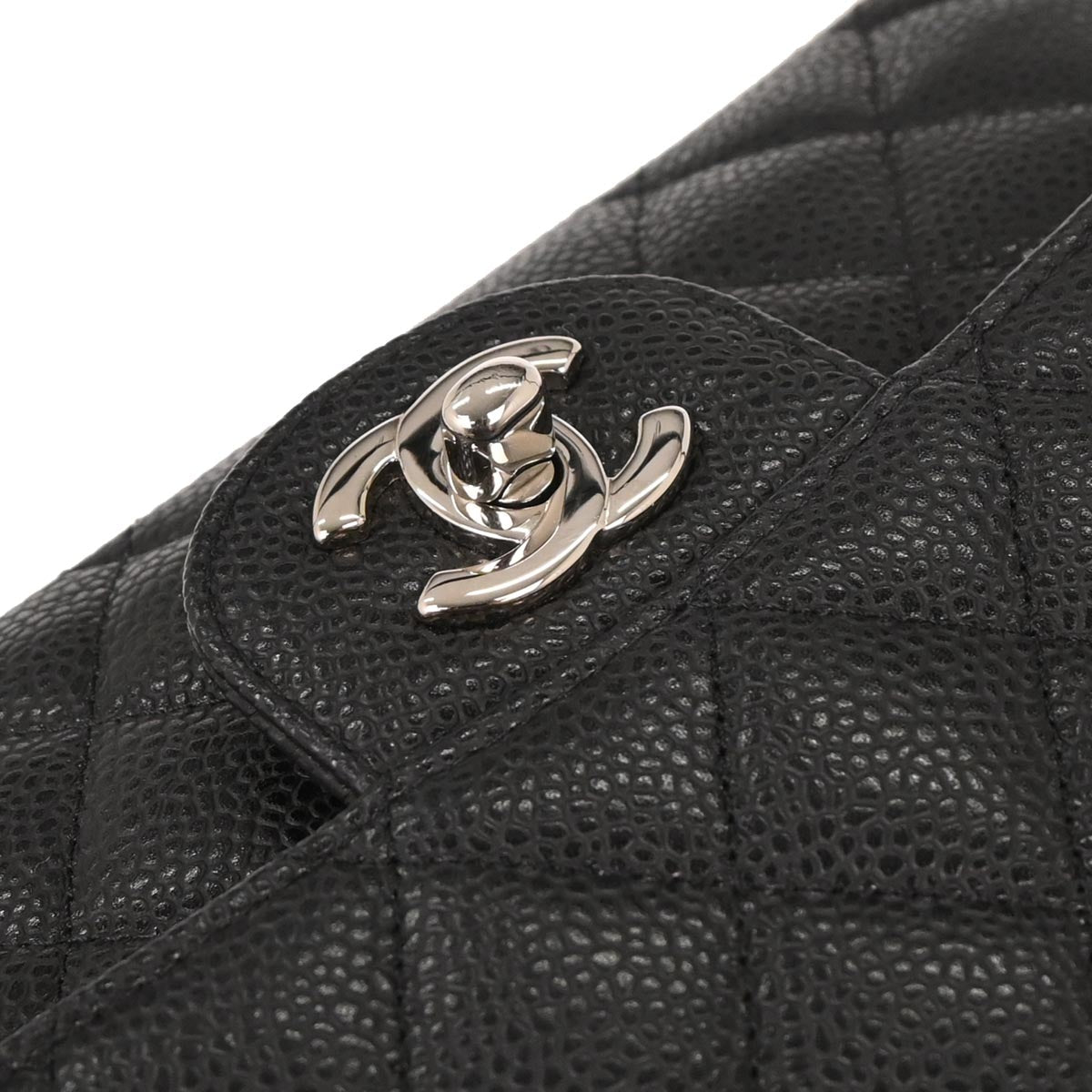 Chanel 2009-2010 Black Caviar Medium Classic Double Flap Shoulder Bag