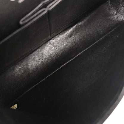 Chanel 2009-2010 Black Caviar Medium Classic Double Flap Shoulder Bag